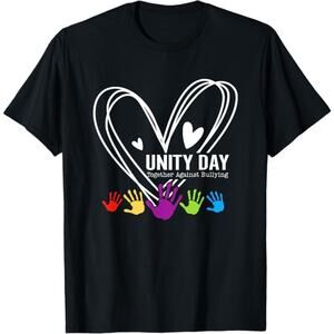 NWT ~ Black Unisex T-Shirt " Unity Day - Together Against Bullying " W-XL ~ M-L
